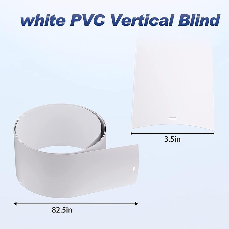 FTTIKI 82.5" x 3.5" White PVC Vertical Blind Replacement Slats Curved Smooth (10 Pack) - Image 3